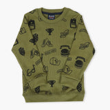 Boys Sweatshirt - Olive Green, Boys Hoodies & Sweat Shirts, Chase Value, Chase Value