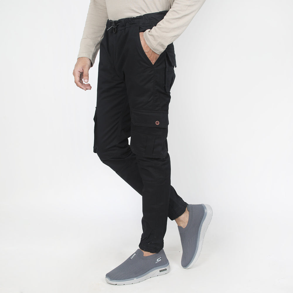 Men's Cotton Cargo Pant - Black, Men's Casual Pants & Jeans, Chase Value, Chase Value