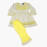 Girls Embroidered Shalwar Suit - Lemon, Girls Shalwar Kameez, Chase Value, Chase Value