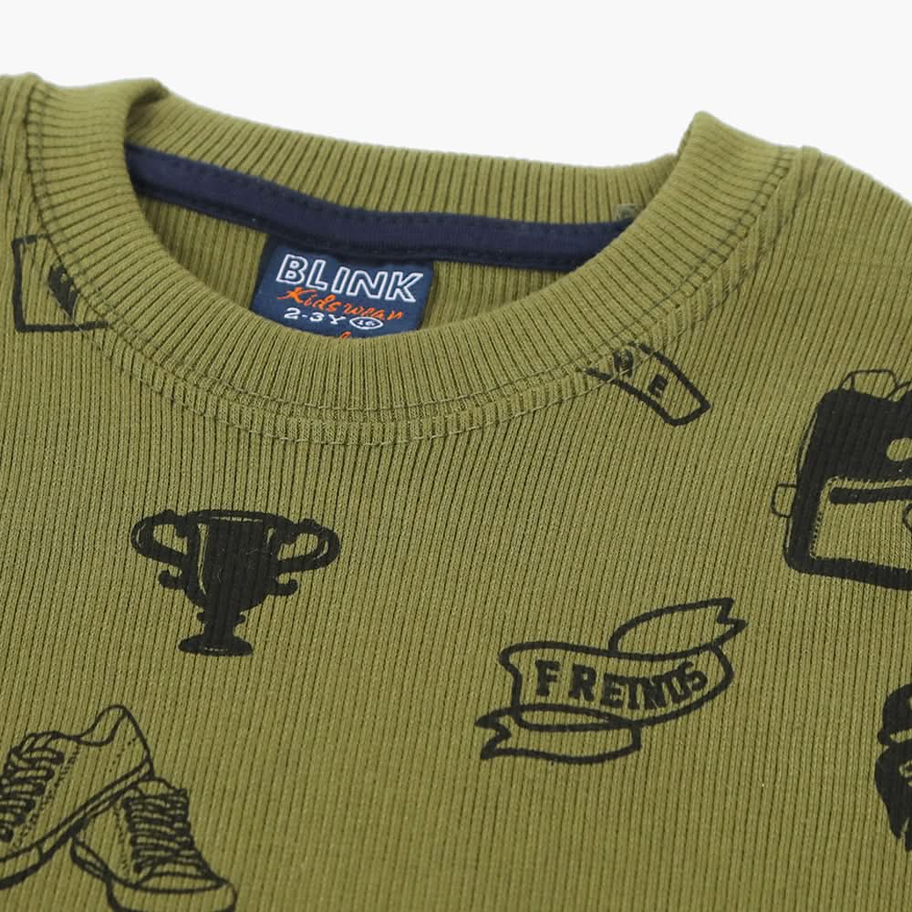 Boys Sweatshirt - Olive Green, Boys Hoodies & Sweat Shirts, Chase Value, Chase Value