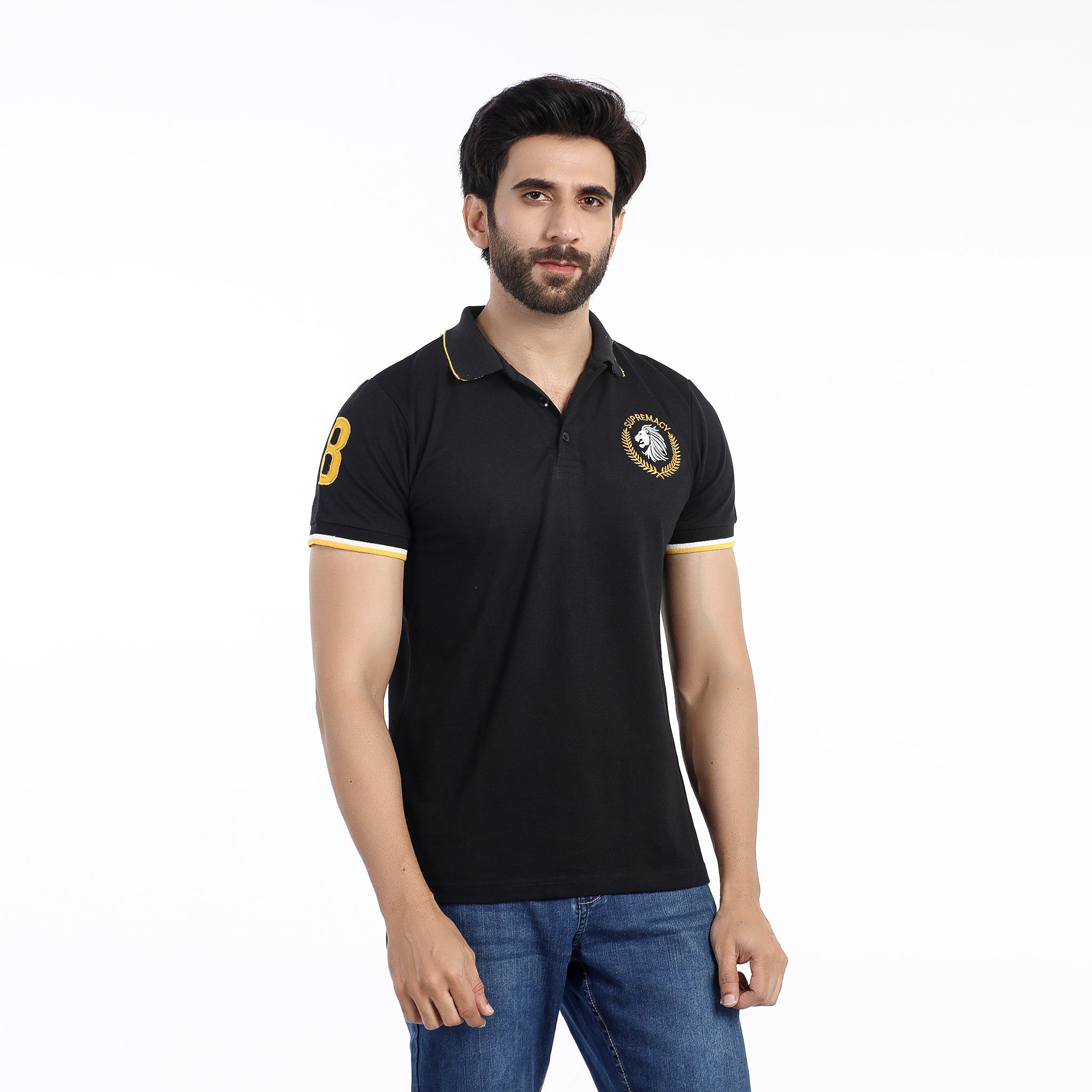 Men's Half Sleeves Polo T-Shirt - Black, Men's T-Shirts & Polos, Chase Value, Chase Value