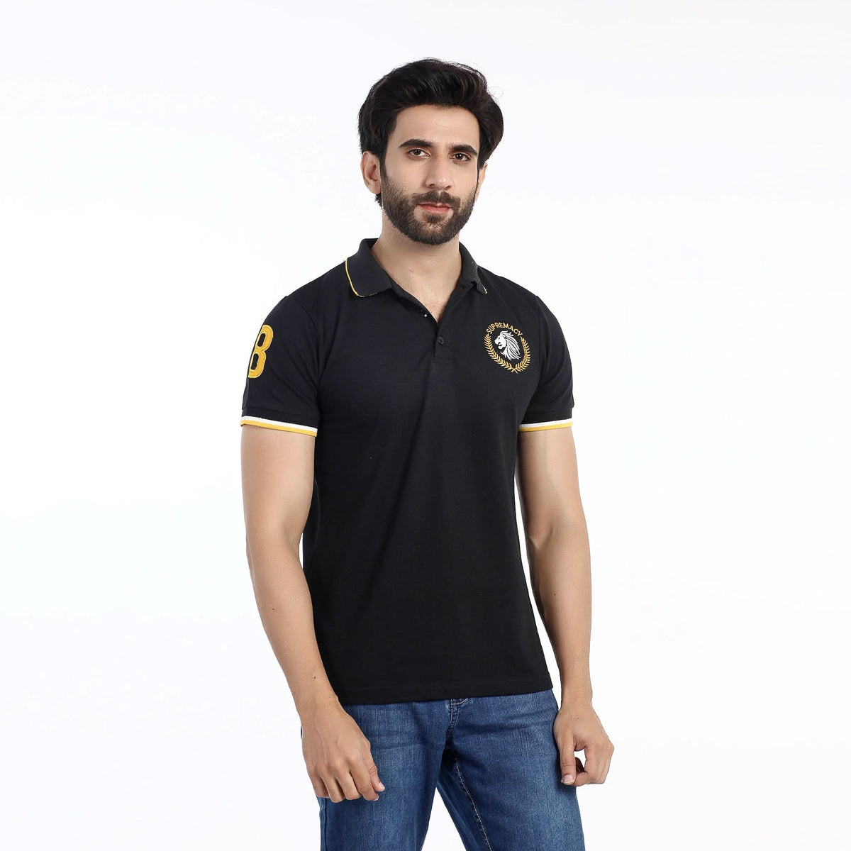 Men's Half Sleeves Polo T-Shirt - Black, Men's T-Shirts & Polos, Chase Value, Chase Value