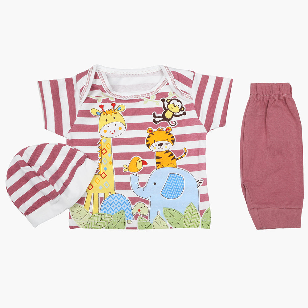 Newborn Boys Gift Set 05 Pcs  - Maroon, Newborn Gift Set, Chase Value, Chase Value