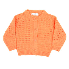 Newborn Girls Full Sleeves Sweater - Peach