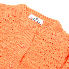 Newborn Girls Full Sleeves Sweater - Peach