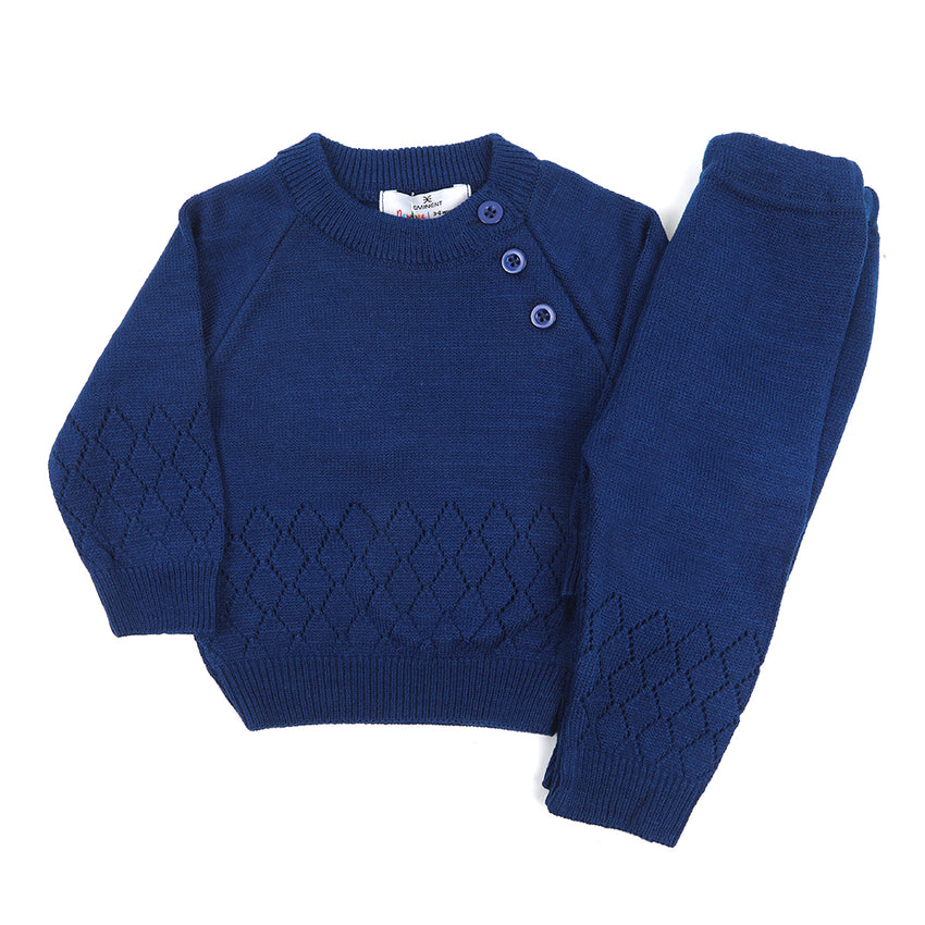 Eminent Newborn Girls Sweater Suit - Navy Blue