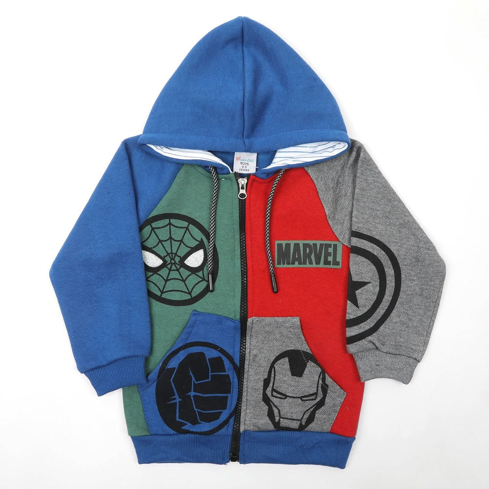 Boys Full Sleeves Zipper Hoodie - Blue, Boys Hoodies & Sweat Shirts, Chase Value, Chase Value