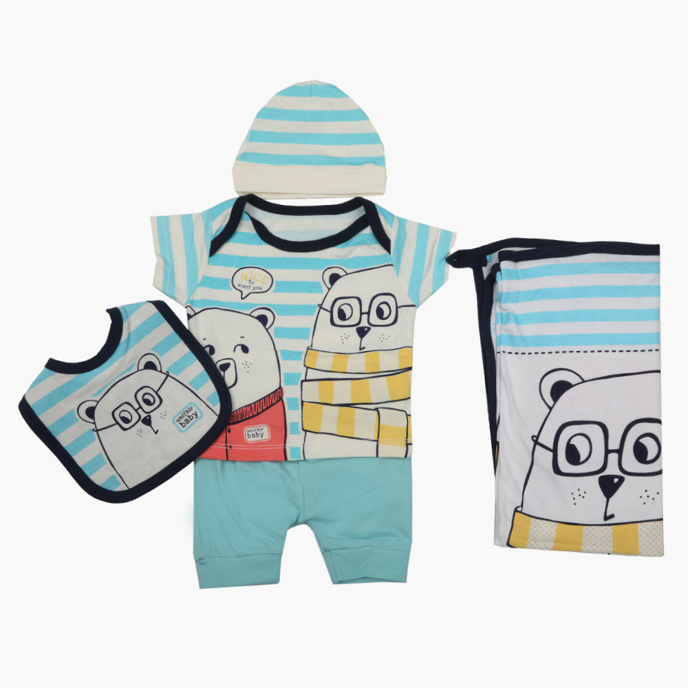 Newborn Boys Gift Set 05 Pcs  - Blue, Newborn Gift Set, Chase Value, Chase Value
