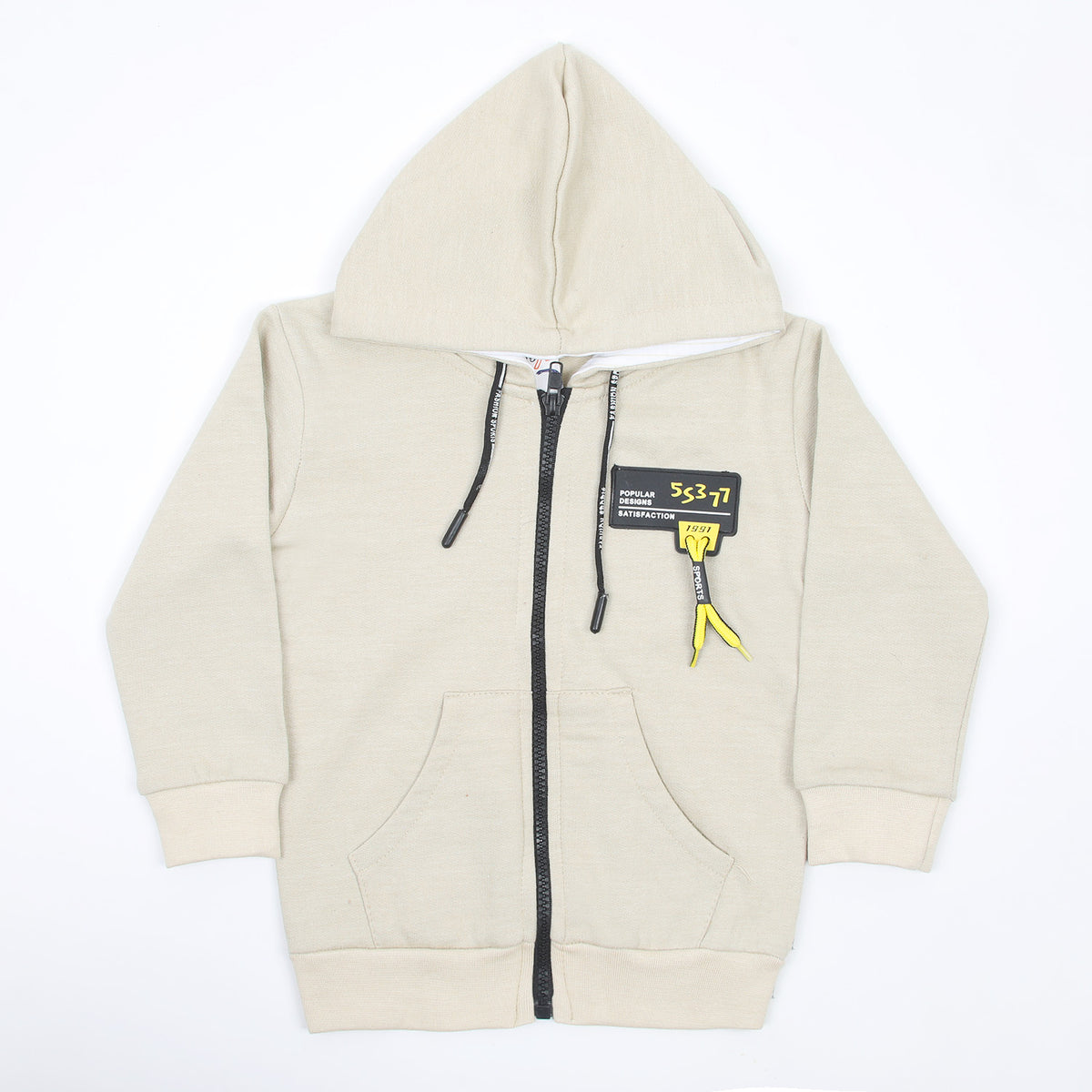 Boys Full Sleeves Zipper Hoodie - Fawn, Boys Hoodies & Sweat Shirts, Chase Value, Chase Value