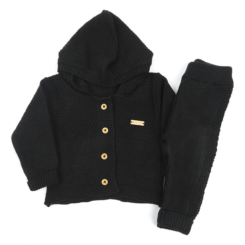 Newborn Girls Sweater Suit - Black