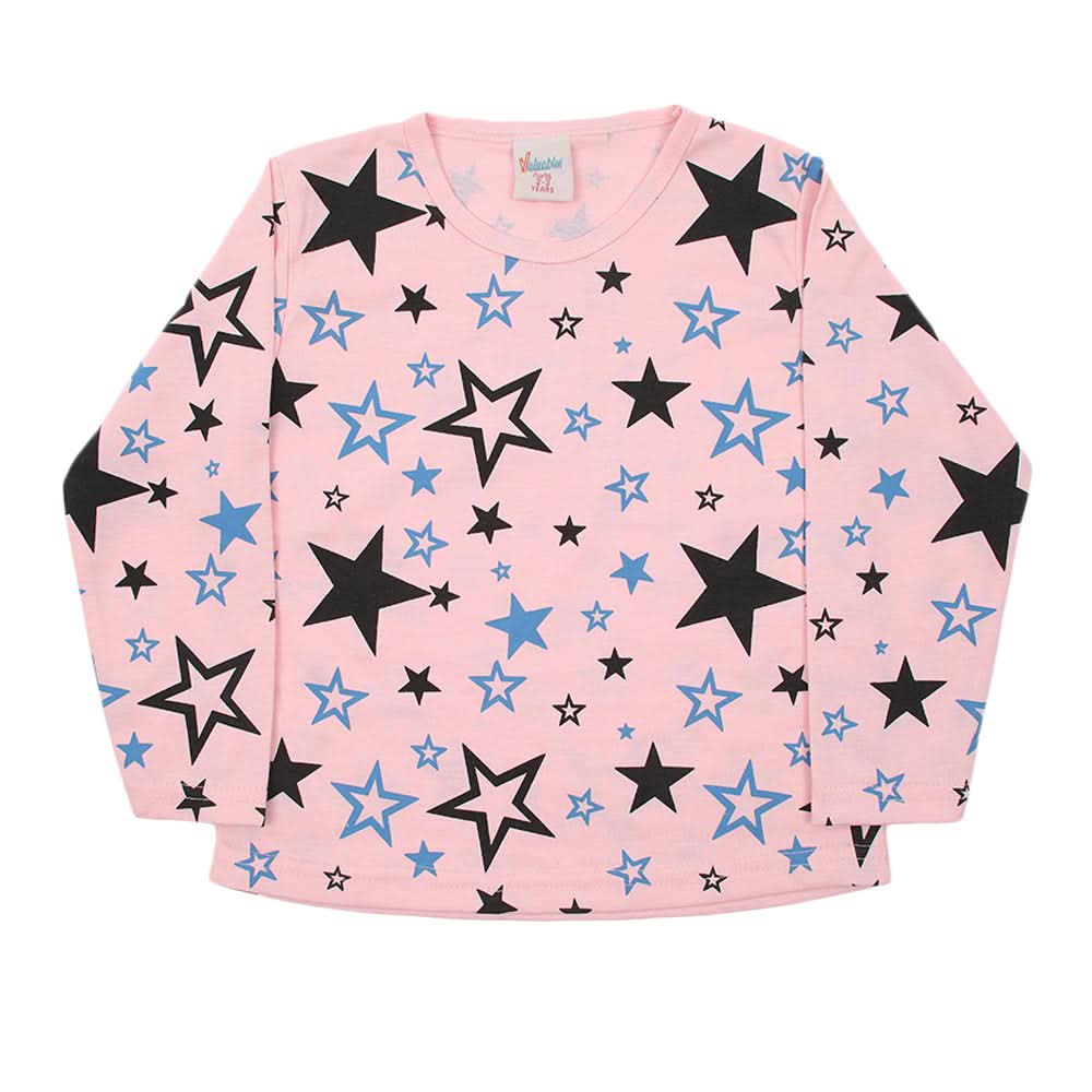 Girls Full Sleeves T-Shirt - Baby Pink, Girls T-Shirts, Chase Value, Chase Value