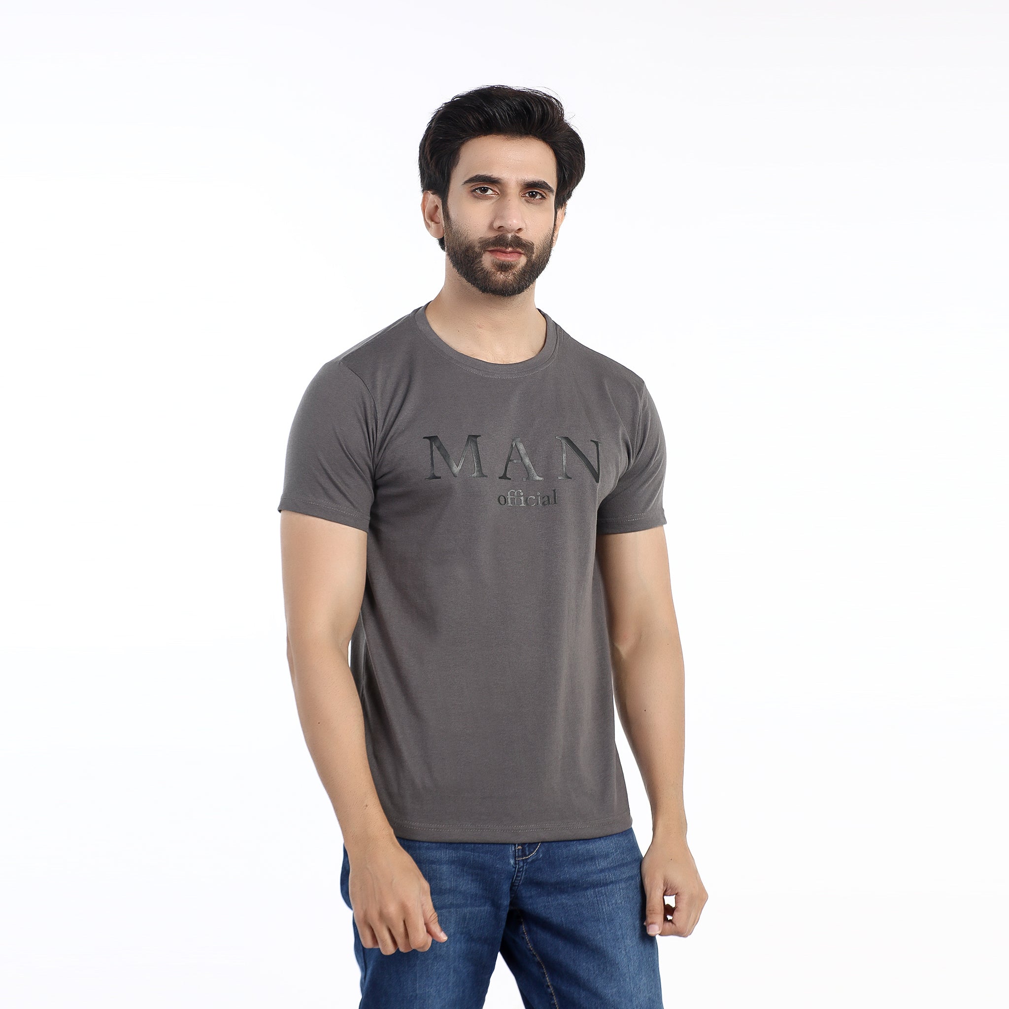 Valuable Men's Half Sleeves T-Shirt -Charcoal, Men's T-Shirts & Polos, Chase Value, Chase Value