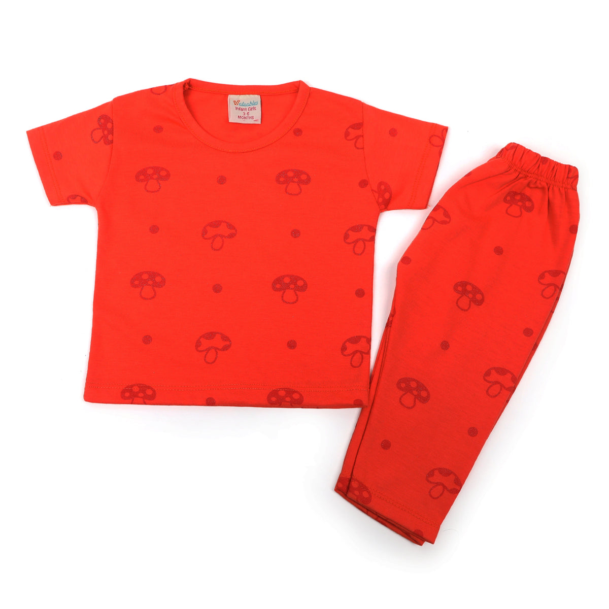 Newborn Girls Half Sleeves Night Suit - Peach, Newborn Girls Sets & Suits, Chase Value, Chase Value