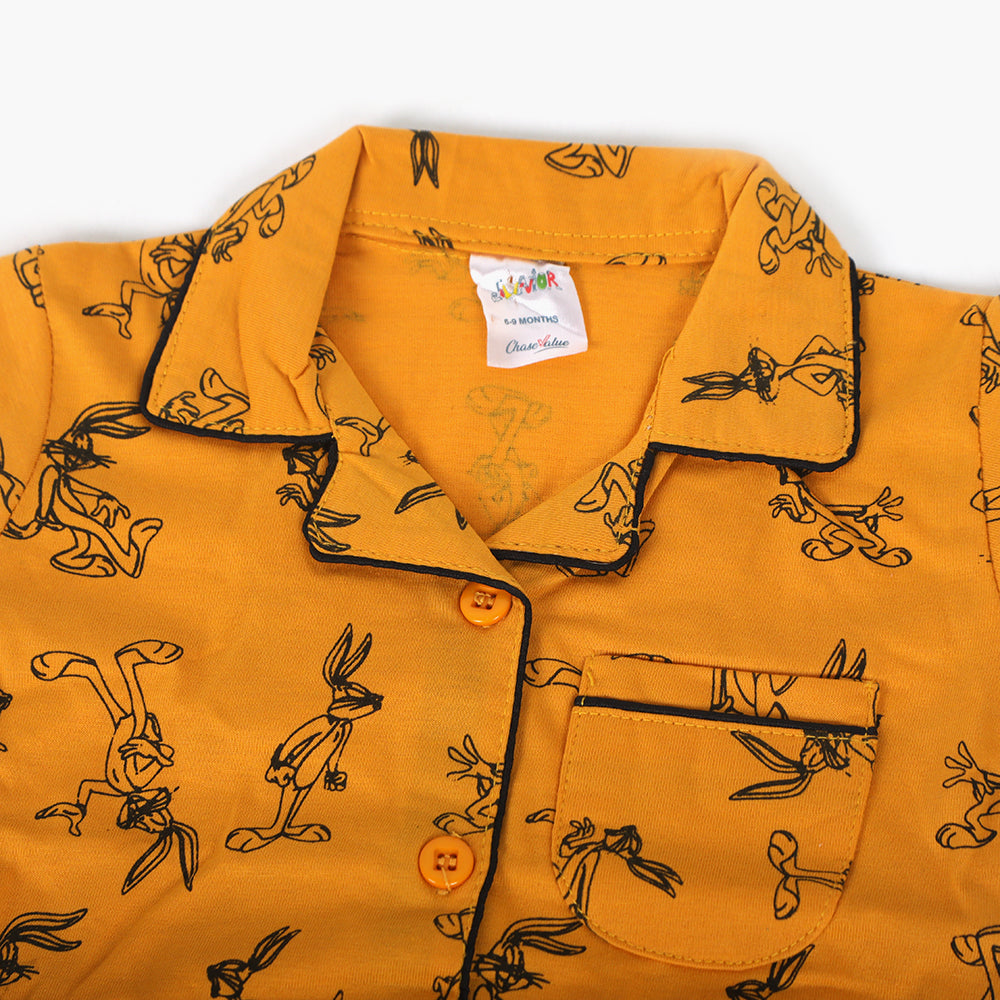 Newborn Girls Night Suit - Mustard, Newborn Girls Sets & Suits, Chase Value, Chase Value