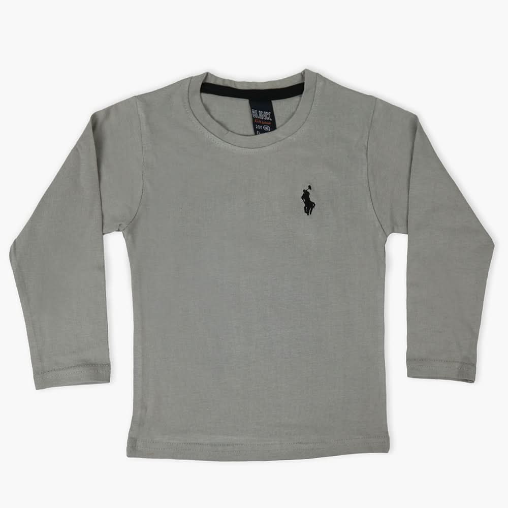 Boys Full Sleeves T-Shirt - Light Grey, Boys T-Shirts, Chase Value, Chase Value