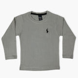 Boys Full Sleeves T-Shirt - Light Grey, Boys T-Shirts, Chase Value, Chase Value