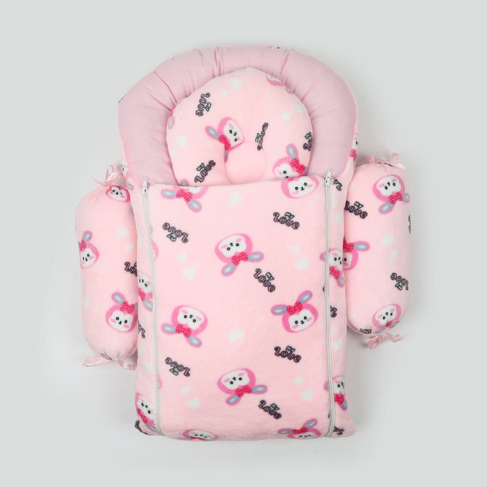Baby Carry Nest Fancy 7pcs Set - Pink, Newborn Gift Set, Chase Value, Chase Value