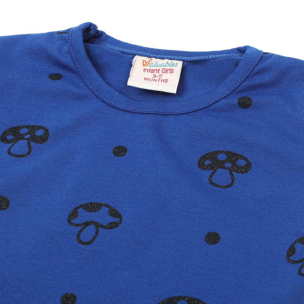 Newborn Girls Half Sleeves Night Suit - Royal Blue, Newborn Girls Sets & Suits, Chase Value, Chase Value