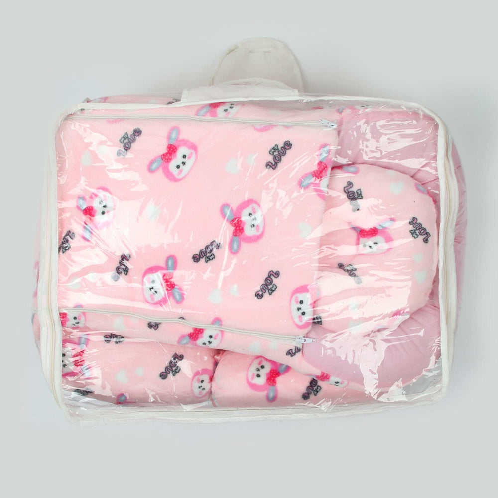 Baby Carry Nest Fancy 7pcs Set - Pink, Newborn Gift Set, Chase Value, Chase Value