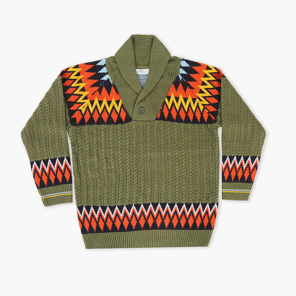 Eminent Boys Shawl Neck Sweater - Olive, Boys Sweaters, Eminent, Chase Value