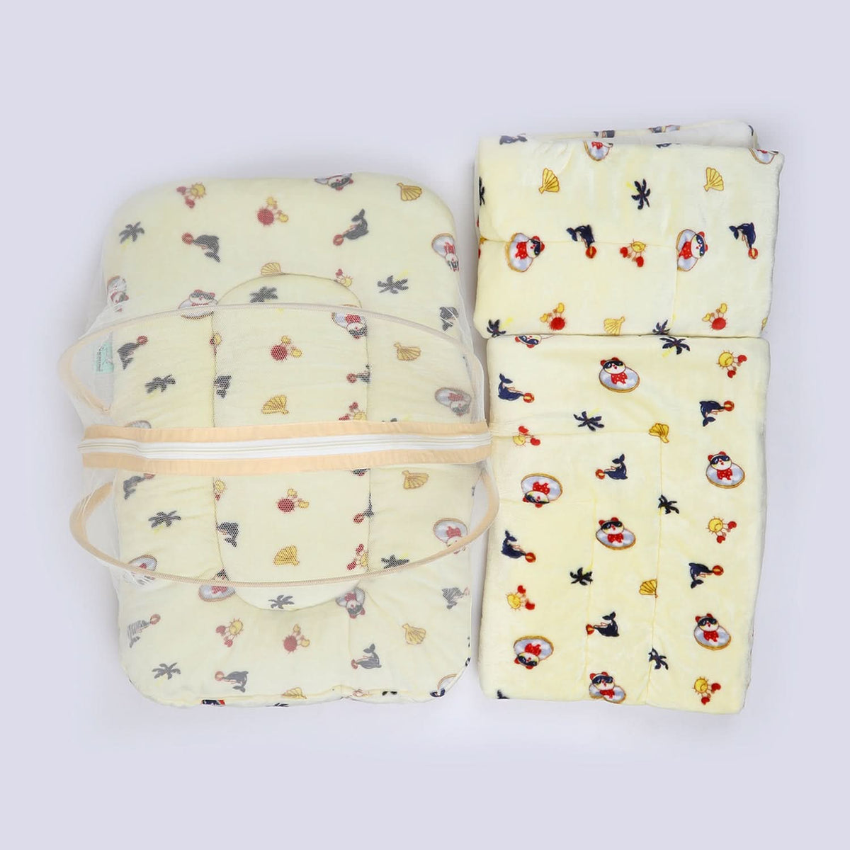 Baby Carry Nest Fancy 8pcs Set - Lemon, Newborn Gift Set, Chase Value, Chase Value