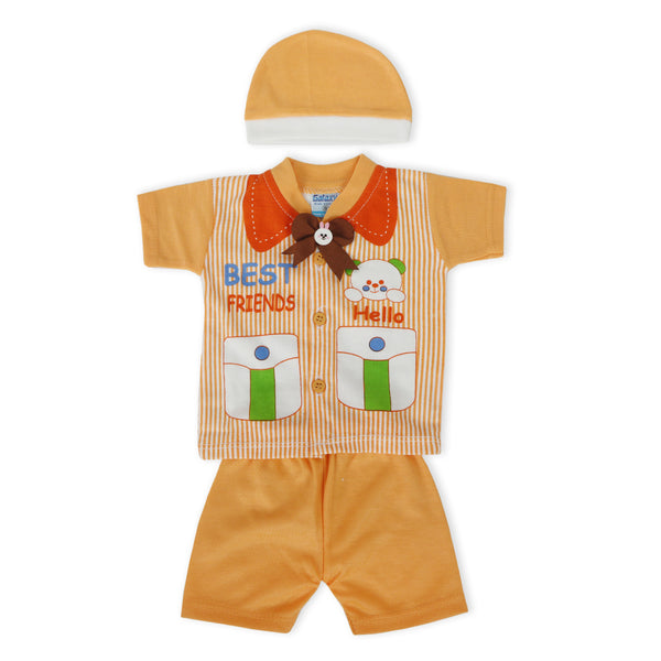 Newborn Boys Half Sleeves Suit - Orange