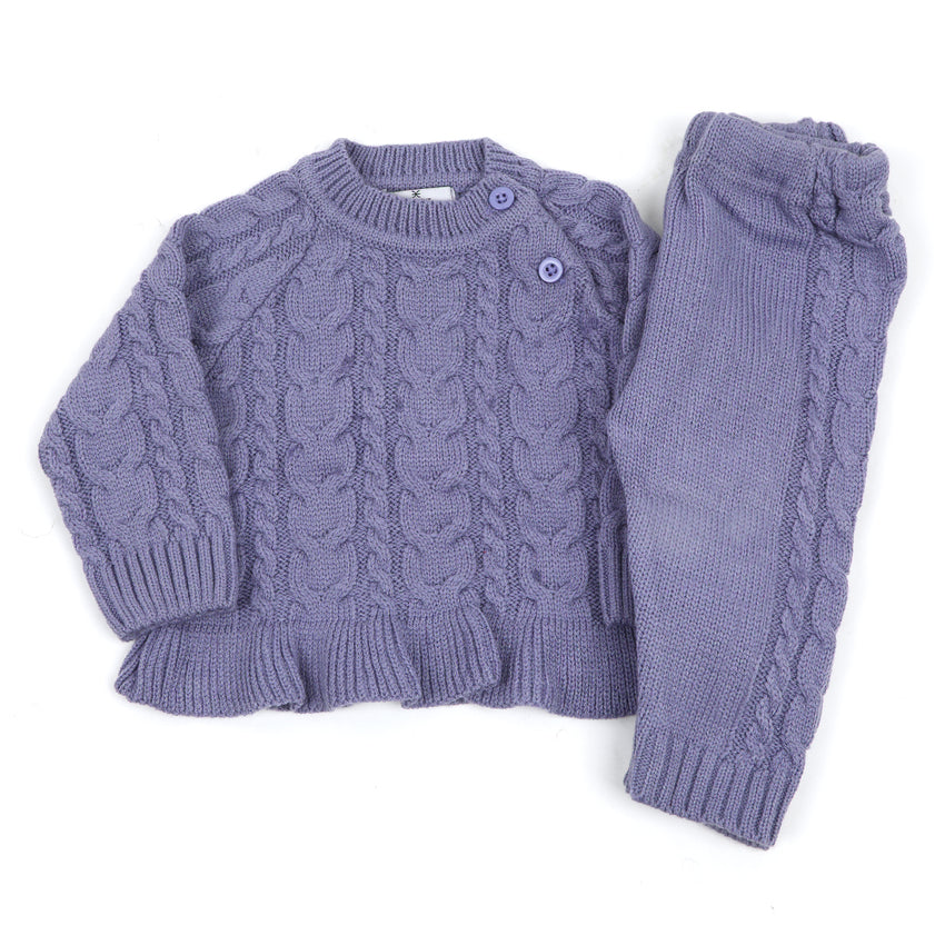 Eminent Newborn Girls Sweater Suit - Lilac