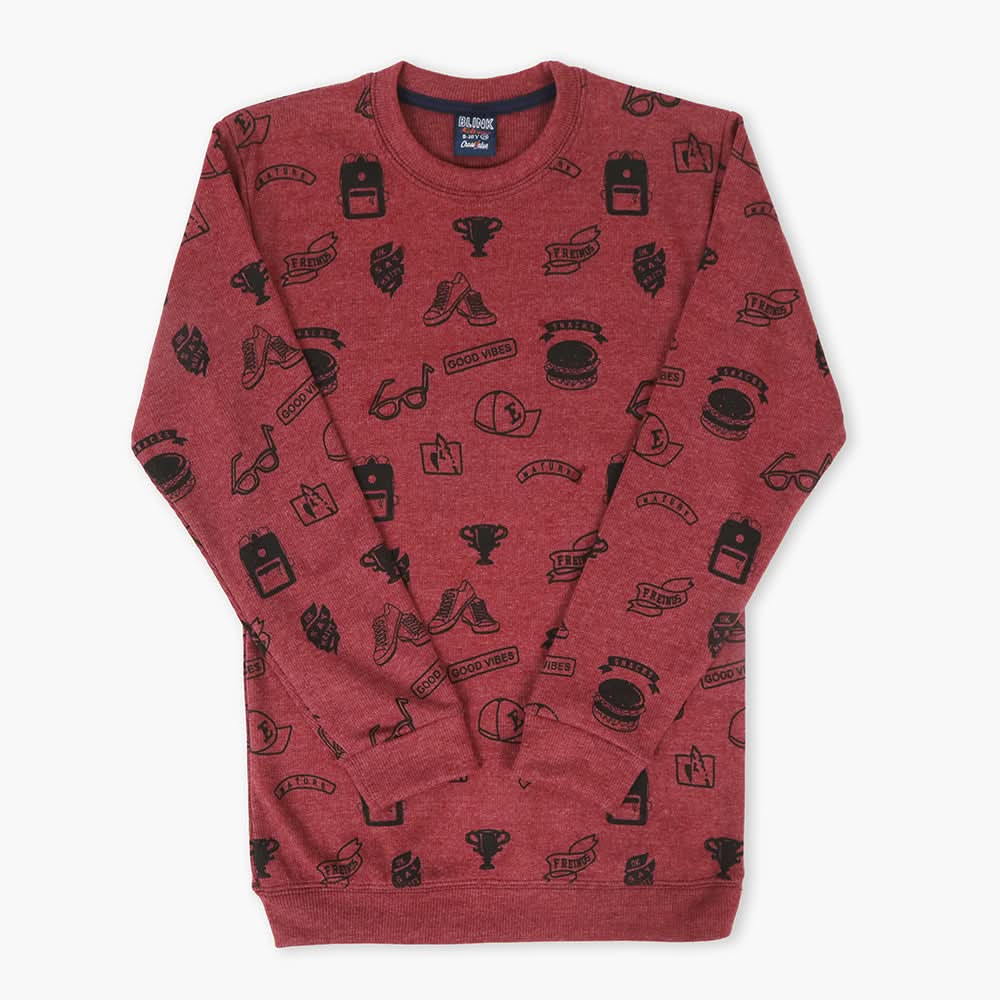 Boys Sweatshirt - Maroon, Boys Hoodies & Sweat Shirts, Chase Value, Chase Value