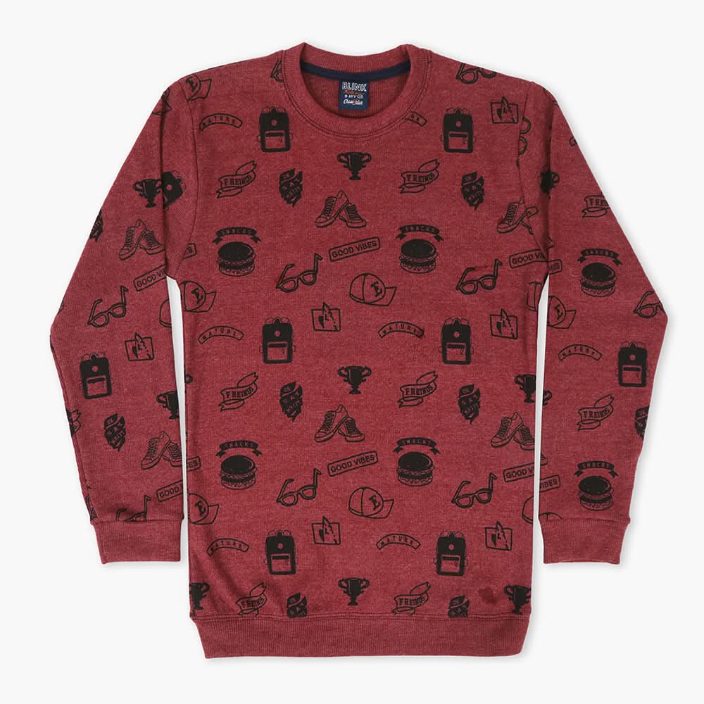 Boys Sweatshirt - Maroon, Boys Hoodies & Sweat Shirts, Chase Value, Chase Value