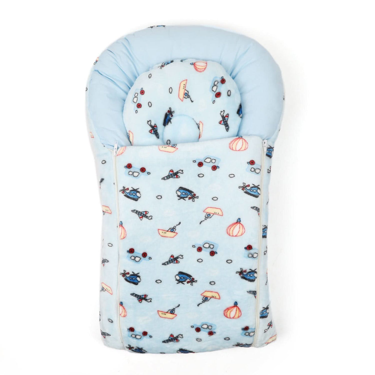Baby Carry Nest Fancy 2pcs Set - Sky Blue, Kids Gift Set, Chase Value, Chase Value