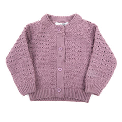 Newborn Girls Full Sleeves Sweater - Lavender