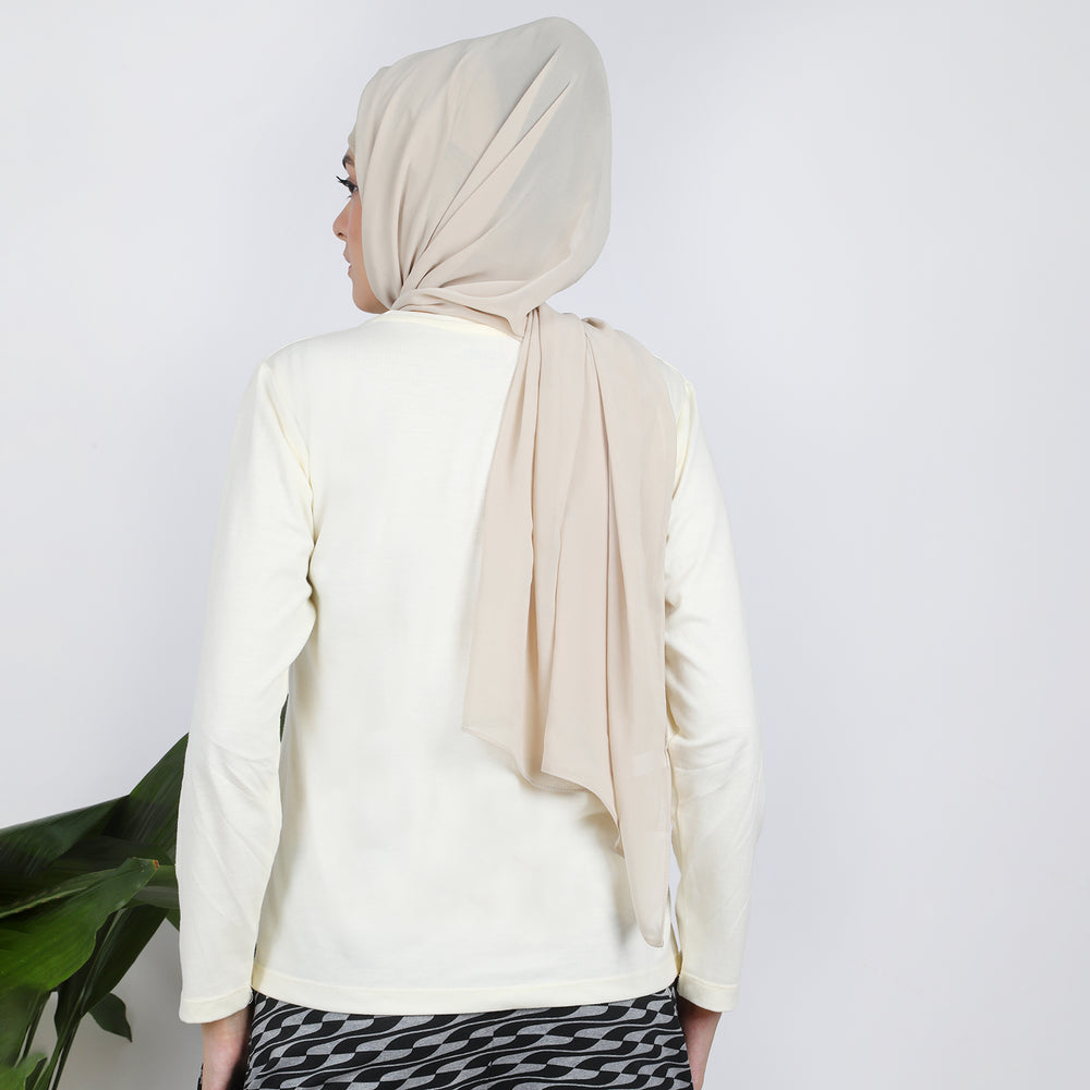 Women's Full Sleeves Printed T-Shirt - Cream, Women T-Shirts & Tops, Chase Value, Chase Value