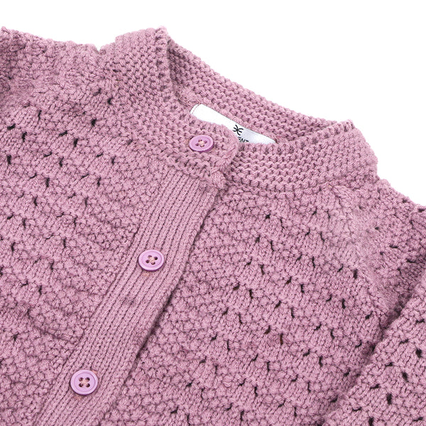 Newborn Girls Full Sleeves Sweater - Lavender