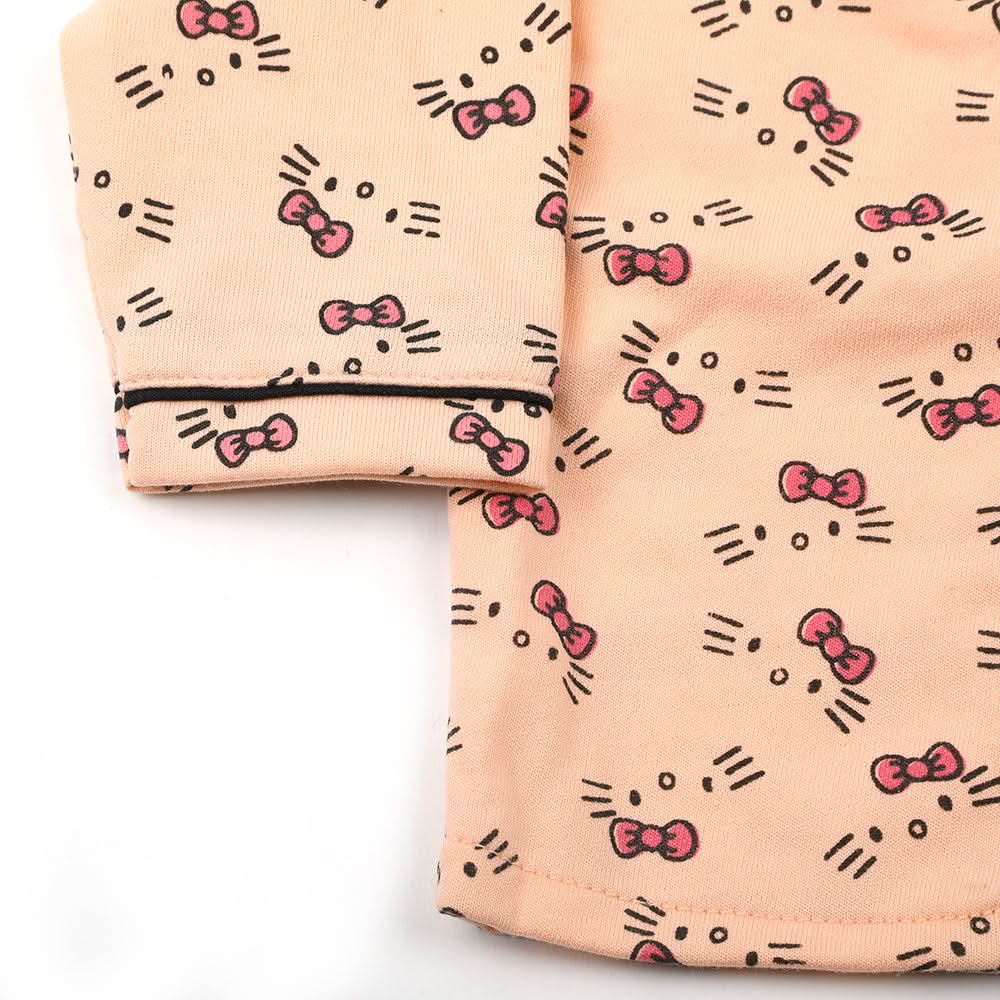 Newborn Girls Ful Sleeves Night Suit - Peach, Newborn Girls Sets & Suits, Chase Value, Chase Value
