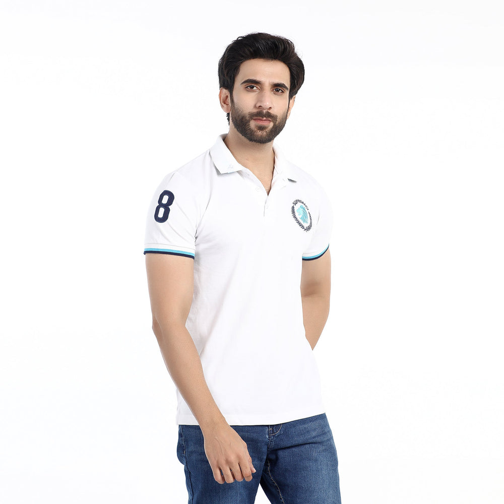 Men's Half Sleeves Polo T-Shirt - White, Men's T-Shirts & Polos, Chase Value, Chase Value