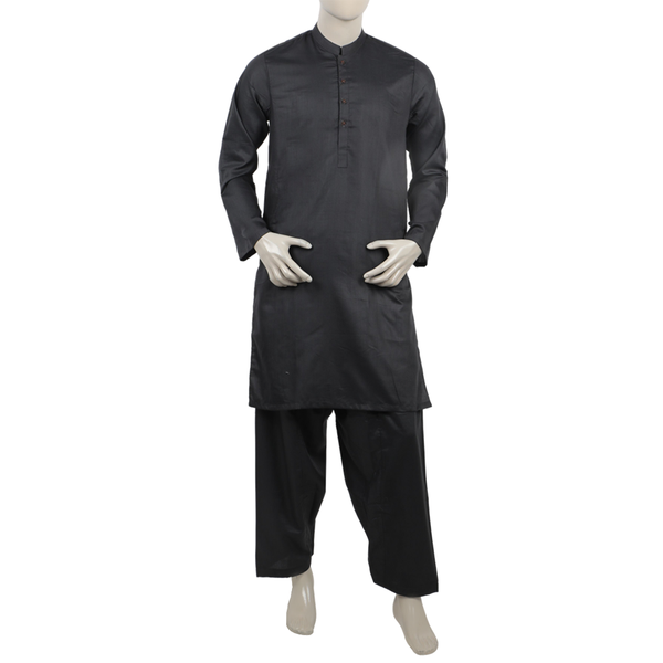 Men's Kurta Shalwar Suit - Charcoal