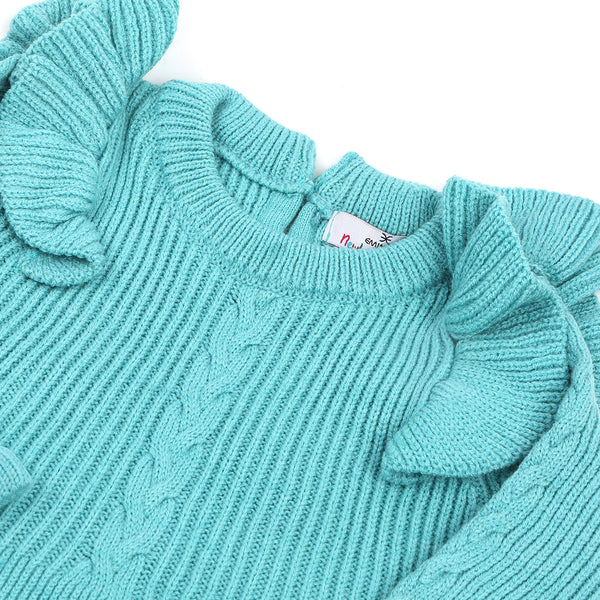 Newborn Girls Sweater Suit - Ice Blue