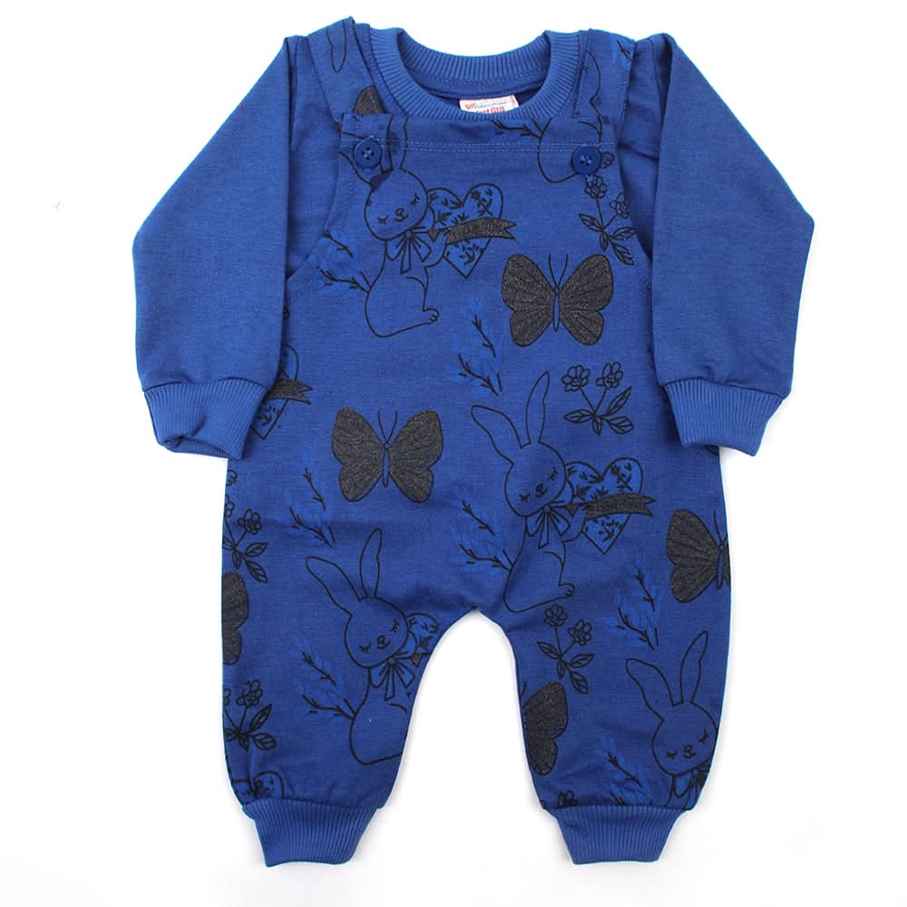 Newborn Girls Full Sleeves Romper - Royal Blue, Newborn Girls Rompers, Chase Value, Chase Value