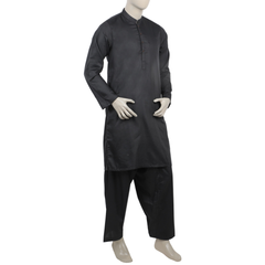 Men's Kurta Shalwar Suit - Charcoal