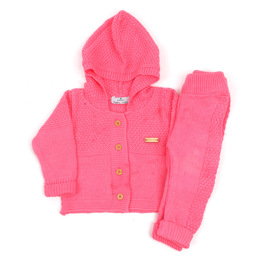 Newborn Girls Sweater Suit - Pink