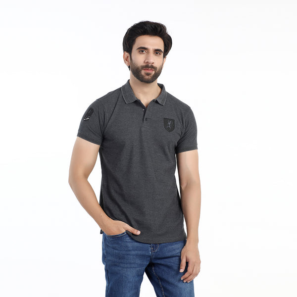 Men's Half Sleeves Polo T-Shirt - Steel Blue