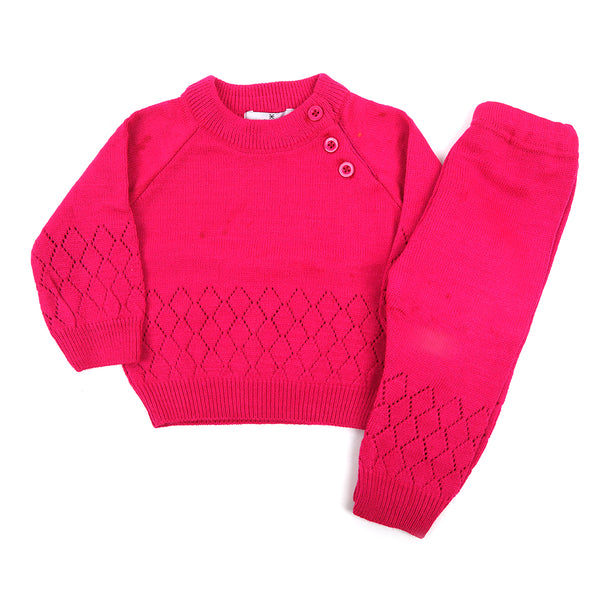 Eminent Newborn Girls Sweater Suit - Fuscia