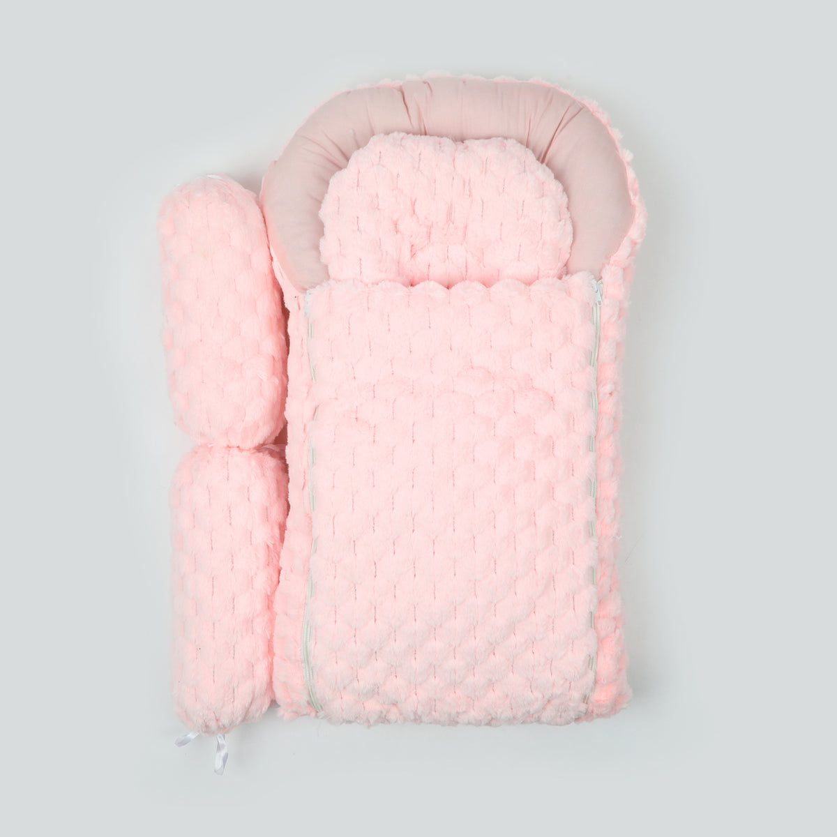 Baby Carry Nest Fancy 7pcs Set - Pink, Newborn Gift Set, Chase Value, Chase Value