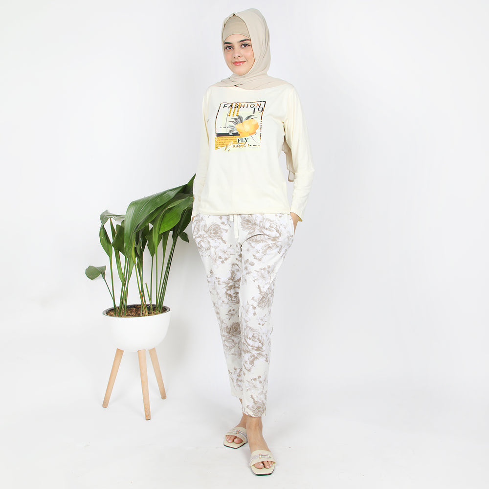 Women's Printed Trouser - Cream, Women Pants & Tights, Chase Value, Chase Value