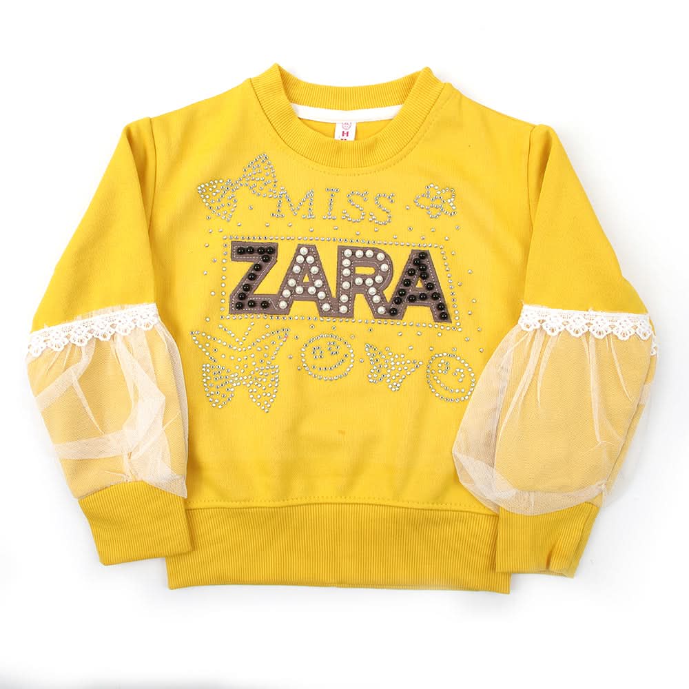 Girls Full Sleeves Sweatshirt - Yellow, Girls Hoodies & Sweat Shirts, Chase Value, Chase Value