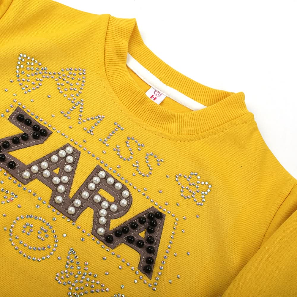 Girls Full Sleeves Sweatshirt - Yellow, Girls Hoodies & Sweat Shirts, Chase Value, Chase Value