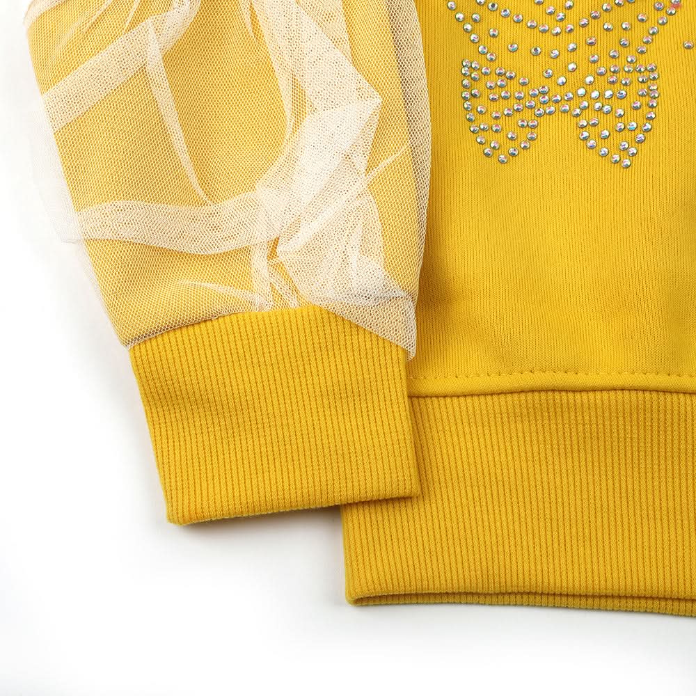 Girls Full Sleeves Sweatshirt - Yellow, Girls Hoodies & Sweat Shirts, Chase Value, Chase Value
