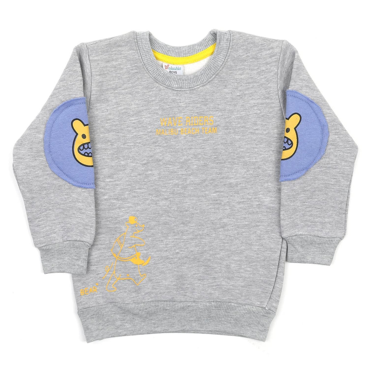 Boys Full Sleeves Round Neck T-Shirt - Light Grey, Boys Hoodies & Sweat Shirts, Chase Value, Chase Value