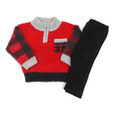 Newborn Boys Sweater Suit - Maroon & Navy Blue, Newborn Boys Sets & Suits, Chase Value, Chase Value