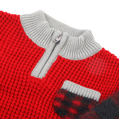 Newborn Boys Sweater Suit - Maroon & Navy Blue